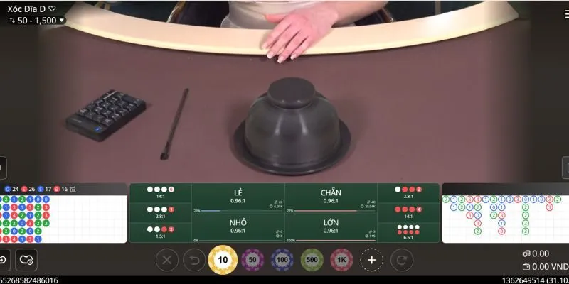 Tỷ lệ trả thưởng các cửa cược trong Xóc đĩa Live cực kỳ cao