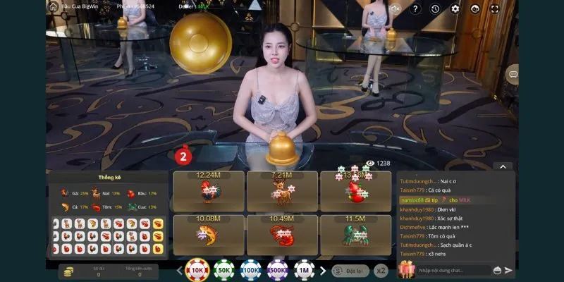 Giao diện chơi bầu cua live thiết kế đẹp, sắc nét